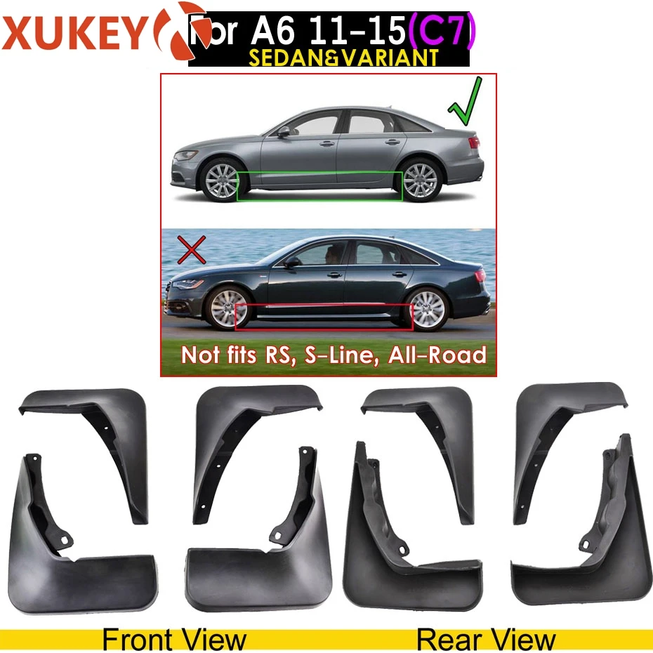 For A6 (C7) 11-15 Оригинальные Автомобильные Брызговики XUKEY для Audi A3 A4 A6(8E 8P B6 B7 C6) Брызговики крыло брызговиков автомобильные аксессуары - Цвет: For A6 (C7) 11-15