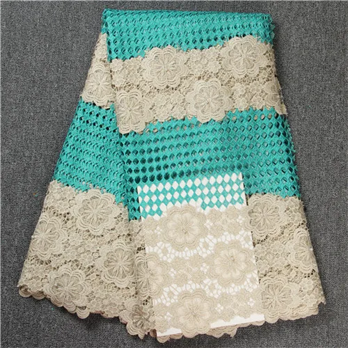 Free Shipping African swiss voile lace high quality.White color Fabric 5 Yards 100% Cotton Water soluble Lace green | Дом и сад