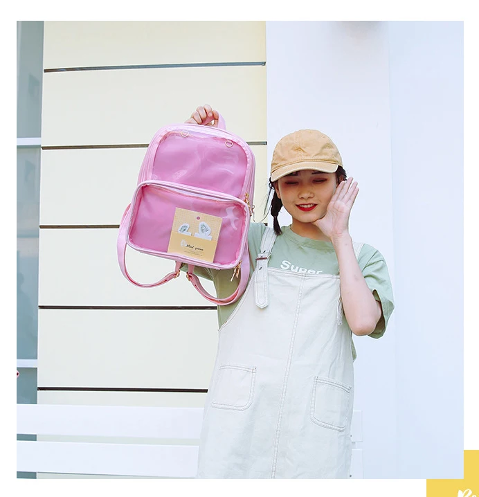 Прозрачные женские рюкзаки Itabags Harajuku рюкзак Водонепроницаемый Kawaii прозрачная сумка для школы подростка Девочки сумки через плечо