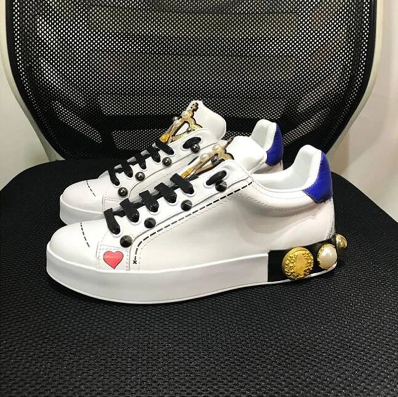 Stylesowner корона дизайн белые туфли женские из натуральной кожи смешанные цвета