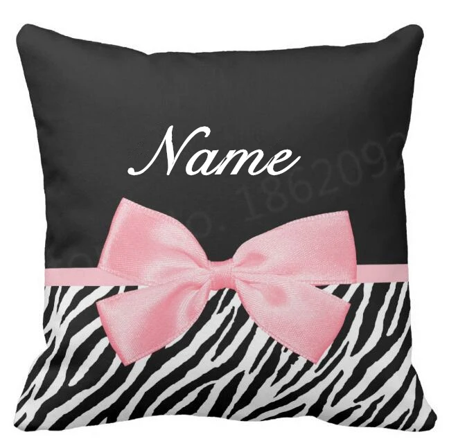 Персонализированные шик Зебра печати подарочные коробки для подушек розовый