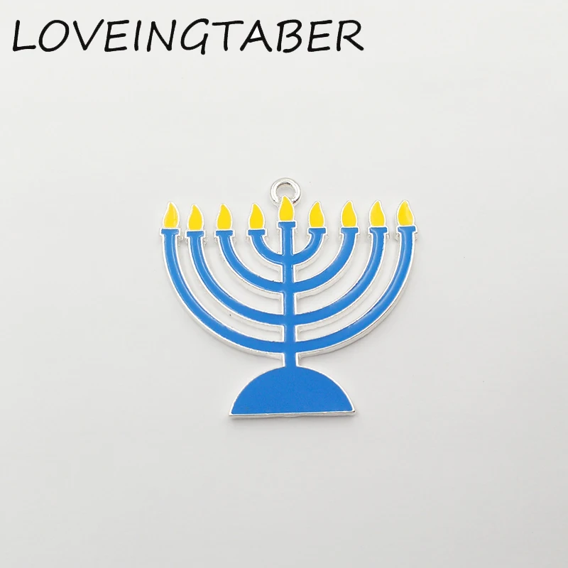 Новейший 43 мм * 37 10 шт./лот полностью эмалированный подсвечник hanukka для