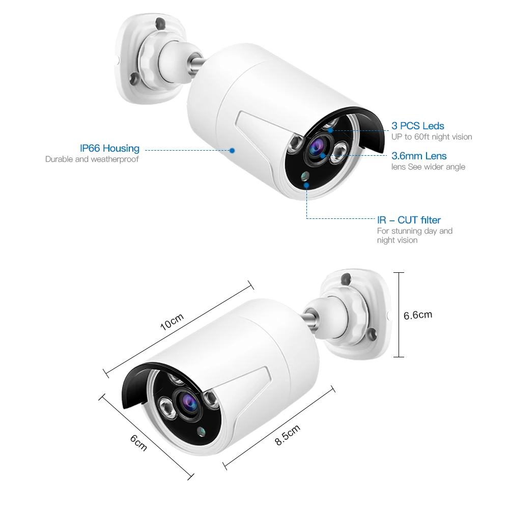 ZGWANG CCTV Камера безопасности Системы комплект P2P HDMI DVR 2 шт 1080 P AHD аналоговый