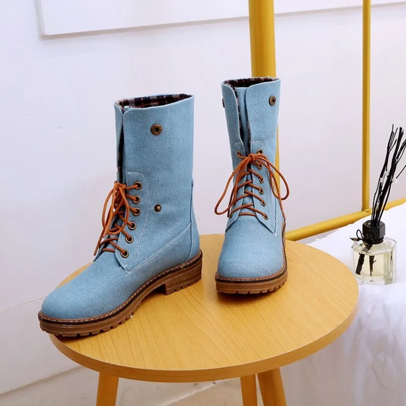 Женские ботинки на шнуровке низком каблуке размеры 34 43|Женские полусапожки| |