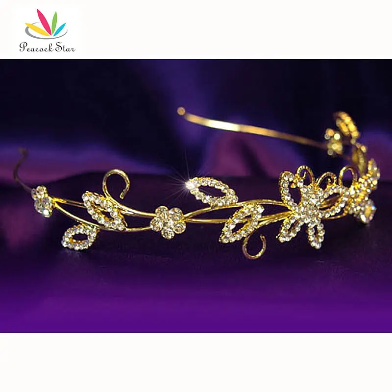 Павлин Звезда Свадьба Подружка невесты качество Кристалл Золотой Цвет Бабочка