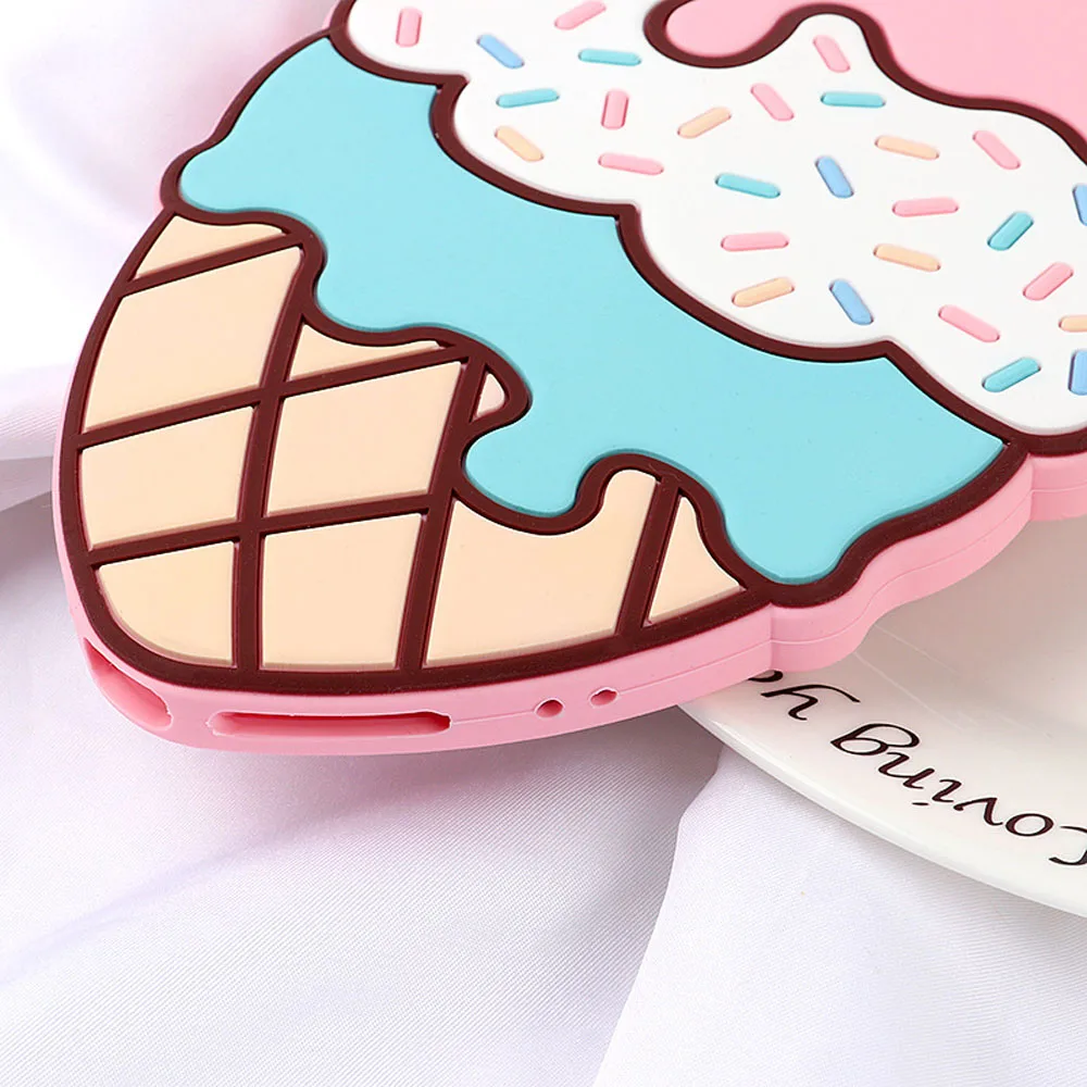 Милый 3D мороженое Кот Чехол Мягкие силиконовые животных полный защитный Обувь