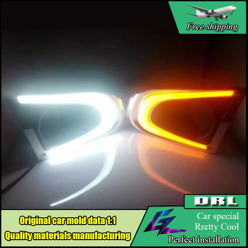 Car-styling DRL For Chevrolet TRAX Chevy 2014 2015 2016 Daytime Running Lights With Yellow Turn Signal 12V Day light | Автомобили и