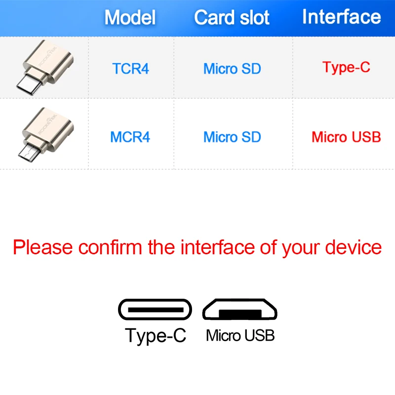 Rocketek micro usb 2 0 type c otg телефон мини кардридер памяти адаптер алюминиевый для SD/TF microsd