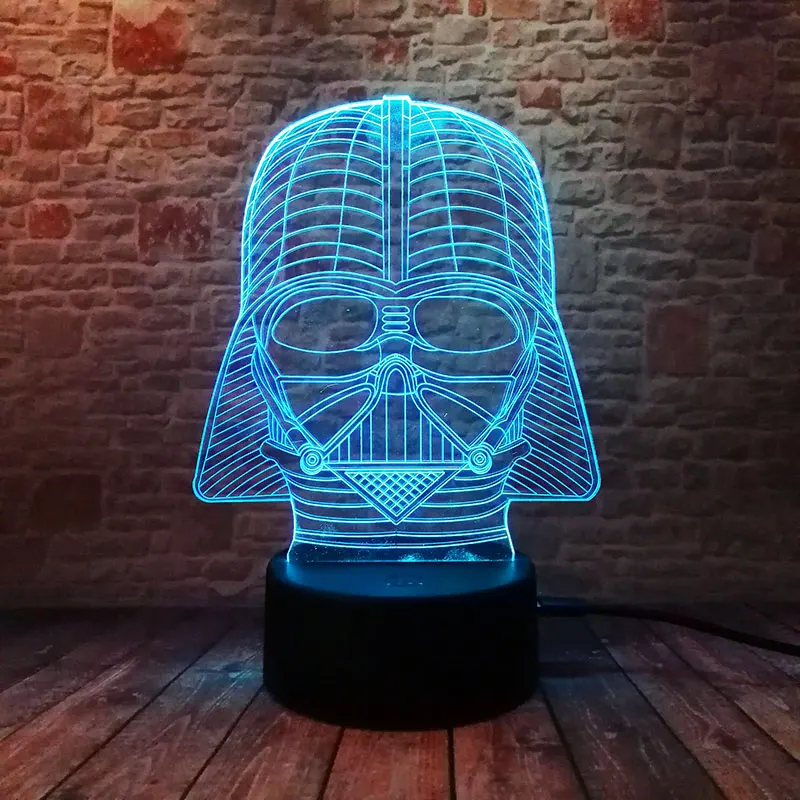 Звездные войны Дарт Вейдер фигурка Модель 3D иллюзия светодиодный светильник Красочный ночник светится в темноте ночной стол Декор limunous игрушки