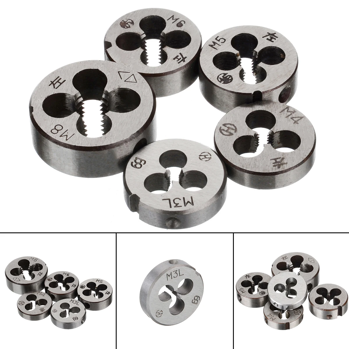 

Durable 5Pcs Metric Thread Die Metric Threading Left-hand Thread Cutting Die Tool Set M3 M4 M5 M6 M8 For Mold Machine