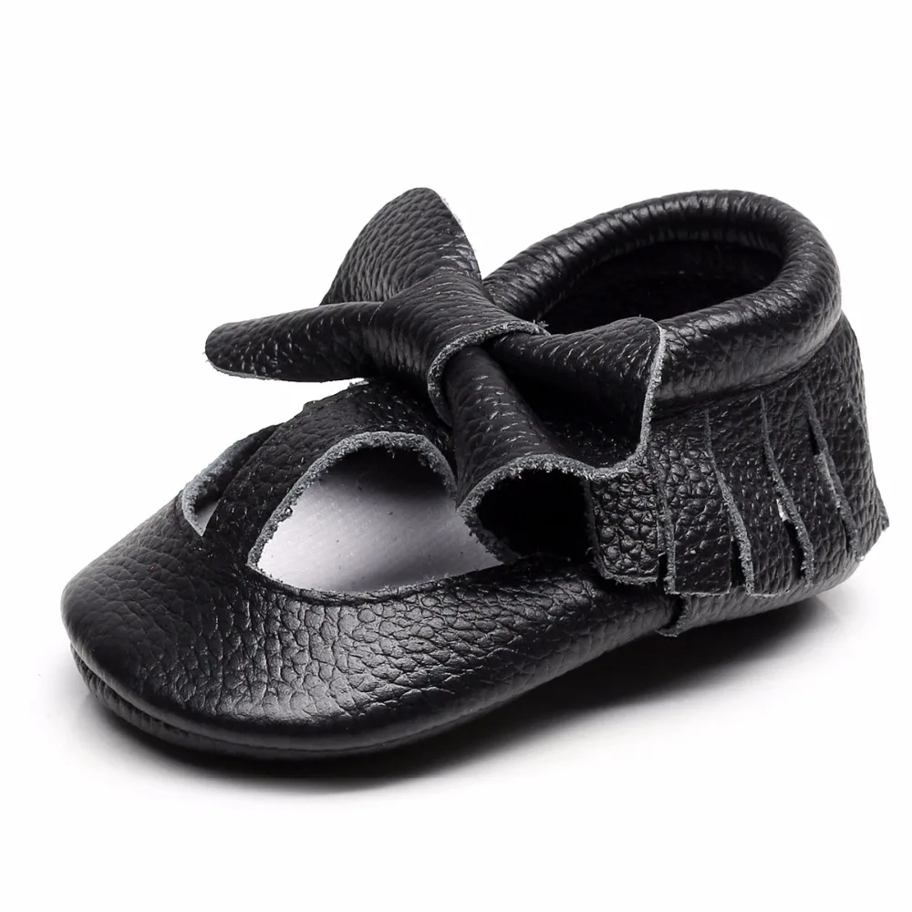 

Soft Rubber sole Genuine Leather Newborn Baby shoes cute bow tassel toddler moccasins first walker girls shoes for 0-24M