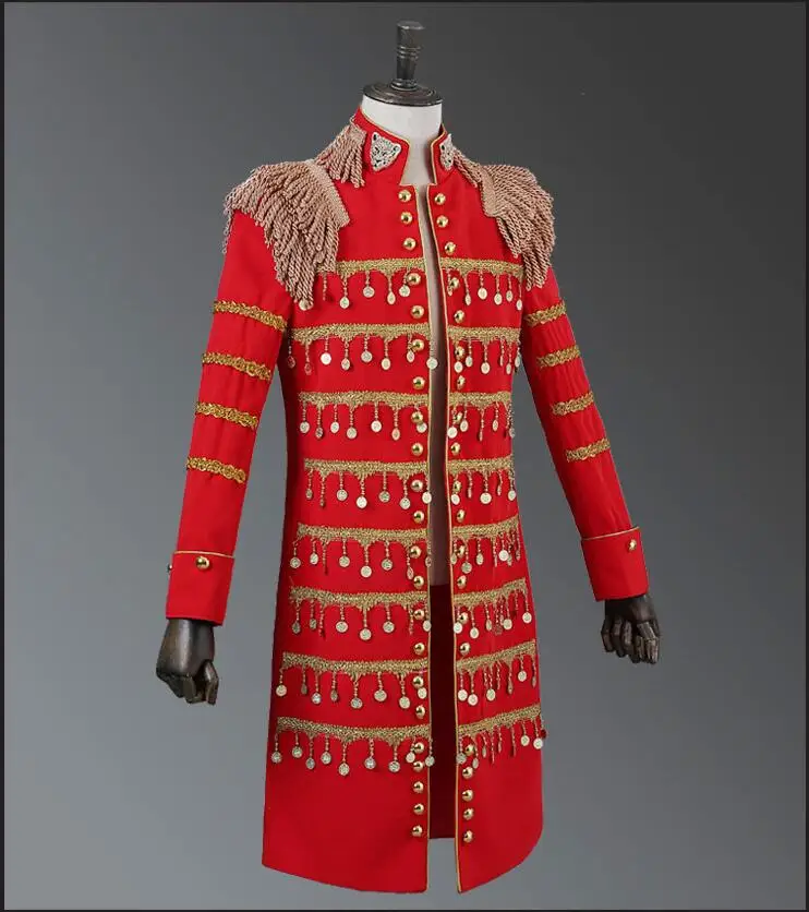 Новый 2018 мужской костюм Пиджаки для женщин куртка красные черные длинные пальто