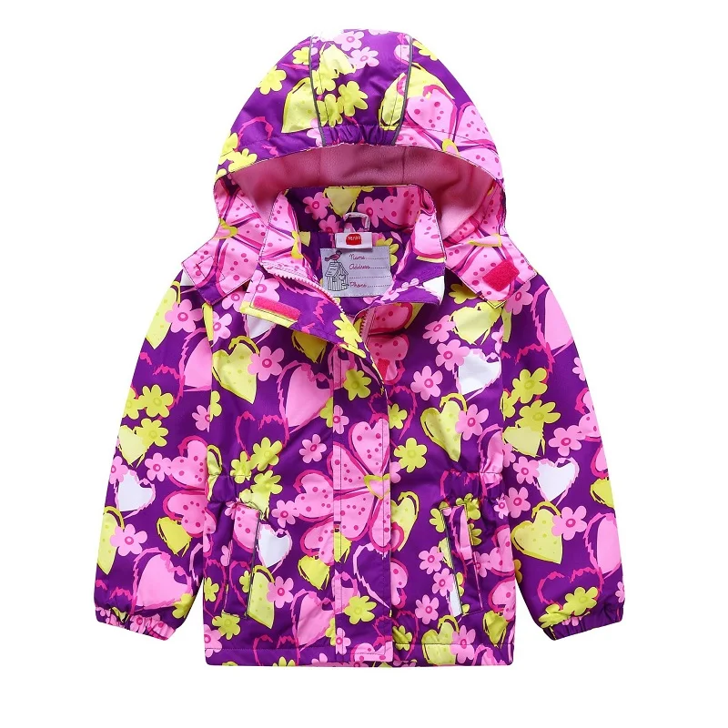 

Baby Girls Coat 3-12 Years Warm Velvet Lining Jacket Waterproof Windproof Hooded Outwear Spring Autumn Winter Windbreaker KF003