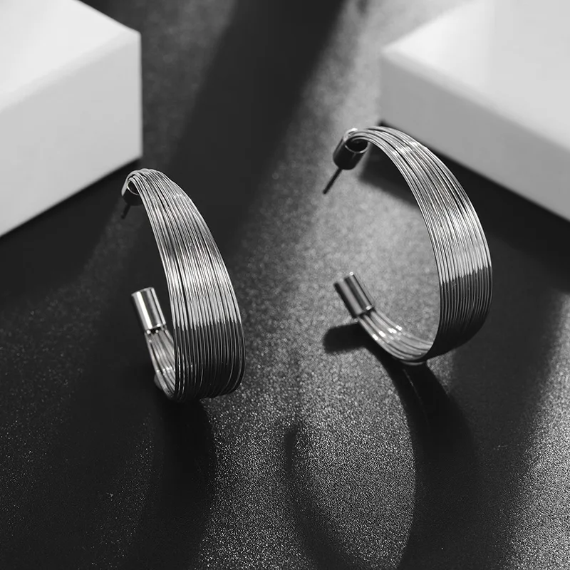 Shineland 2020 Модные роскошный клип серьги металлические bijoux трендовые для женщин
