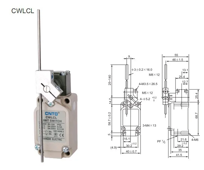 

2Pcs/Lot Top Quality Original CNTD CWLCL Adjustable Arm Limit Switch/Micro Switch , Strong aluminum cast outer shell