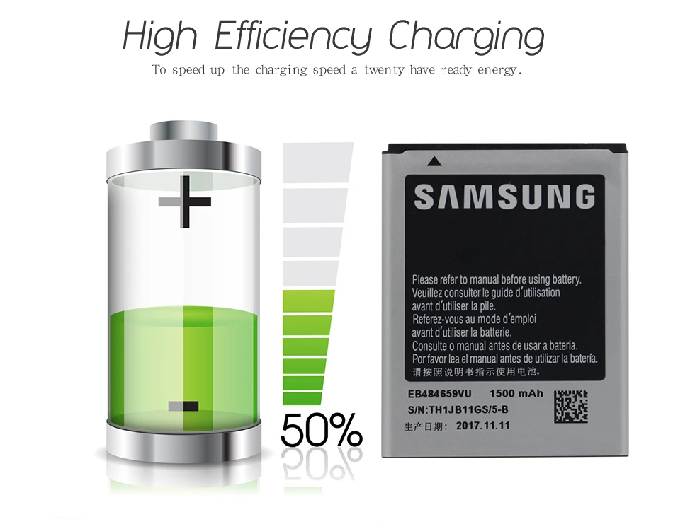 Samsung аккумулятор для телефона EB484659VU 1500 мАч для samsung GALAXY W T759 i8150 S8600 S5820 I8350 I519 X Чехол S5690 N900P