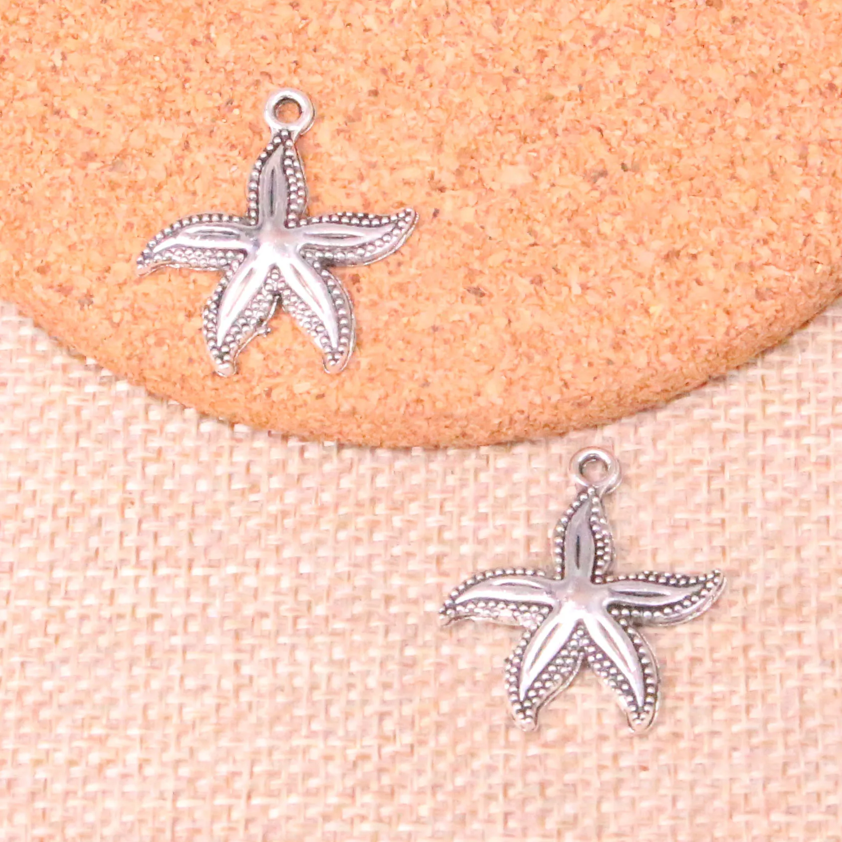 25 шт. подвески в виде морской звезды античные посеребренные Подвески подходящие