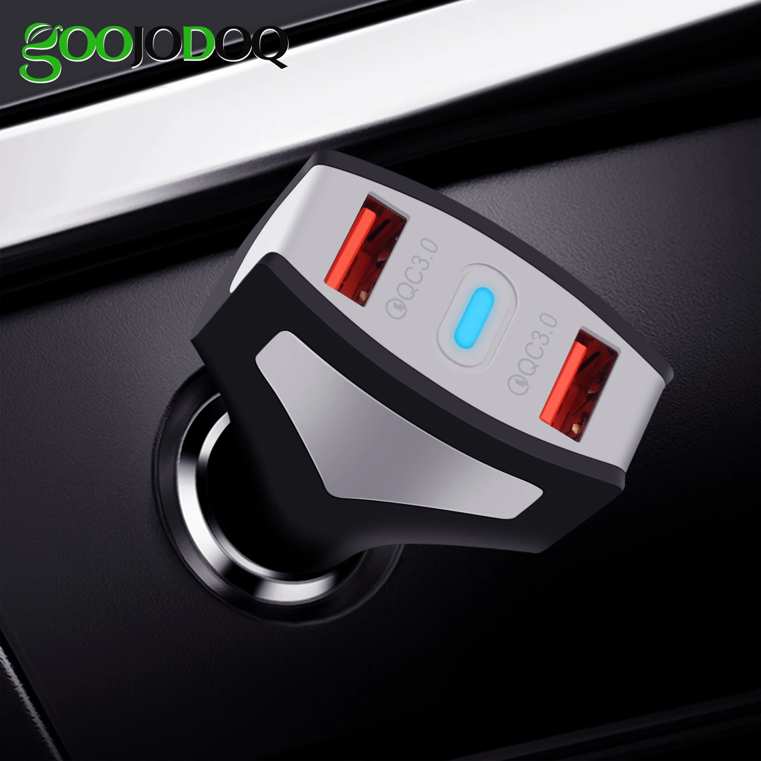 GOOJODOQ QC 3 0 Автомобильное зарядное устройство с двумя портами usb быстрое 36 Вт