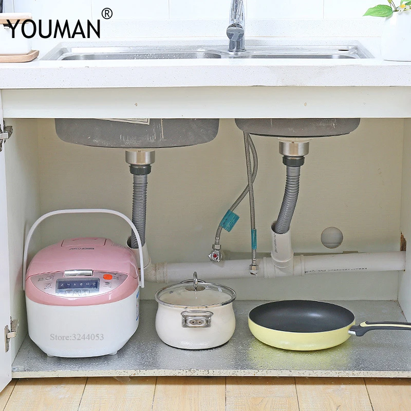 61cm*500cm Thickened Cabinet Aluminum Foil Stickers Tin Kitchen Oil Waterproof Moisture Mats Drawer Mat | Обустройство дома