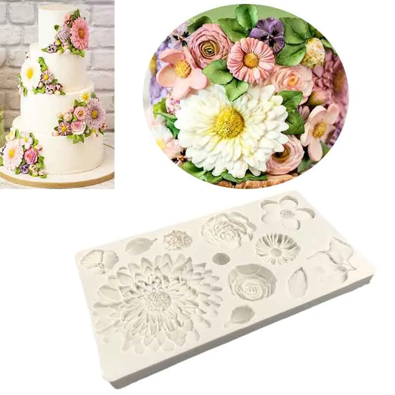 

1 шт Sugarcraft цветок силиконовая форма помадка формы украшения торта инструменты форма для шоколадной мастики