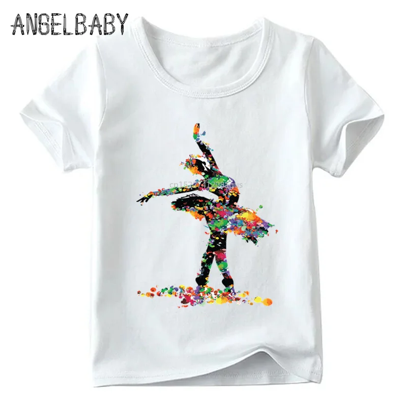Детская смешная футболка с надписью I Love Ballet Dance Girl детские летние белые топы