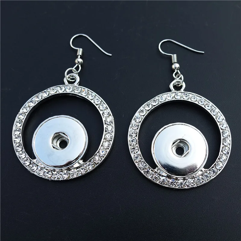 Круглые металлические серьги пуговицы с кристаллами Стразы 18 мм Модные женские