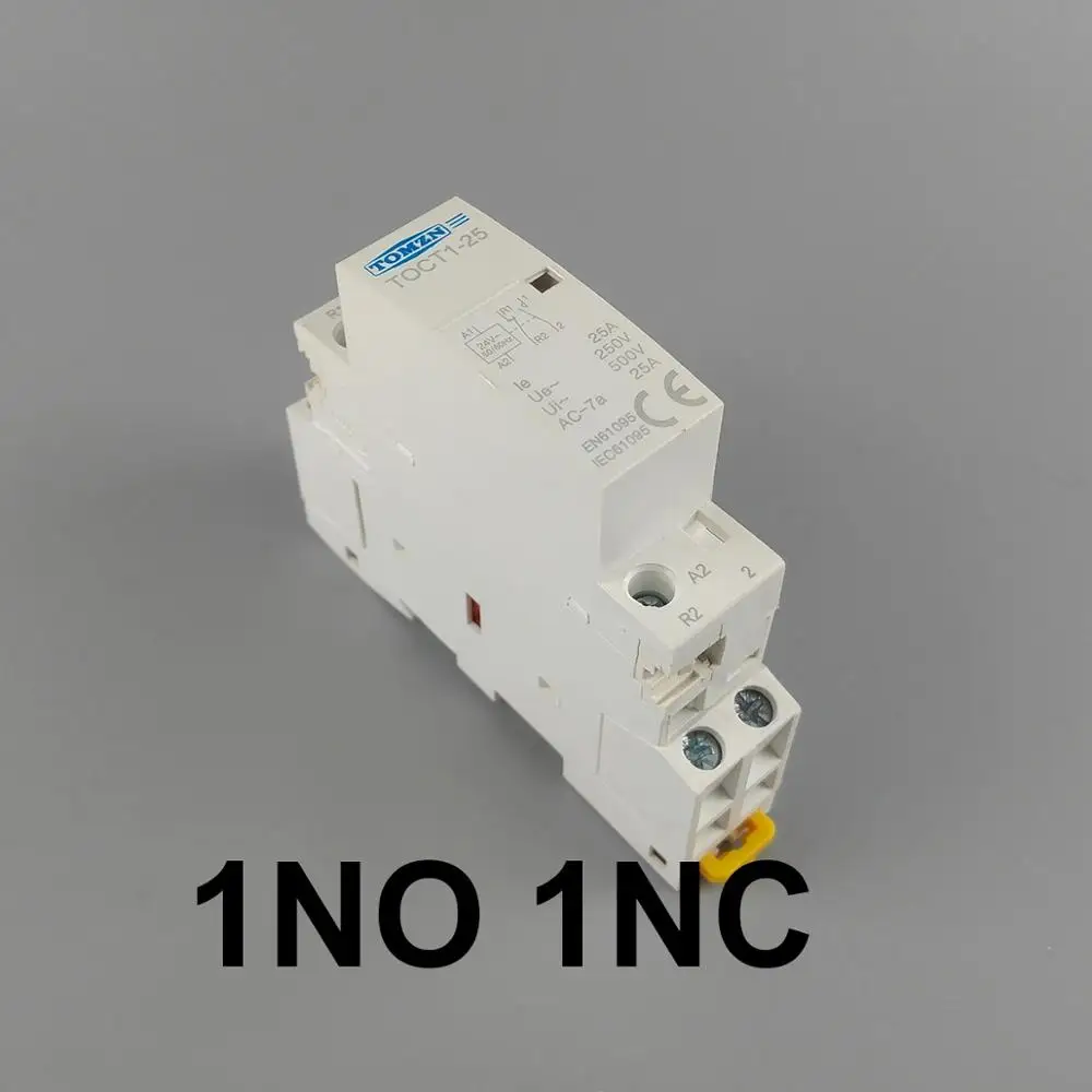 TOCT1 Американская классификация проводов 2р 25A 24V 50/60HZ Din rail бытовой ac Контактор В соответствии с стандартом 2NO или 1NO 1NC - Цвет: 1NO 1NC