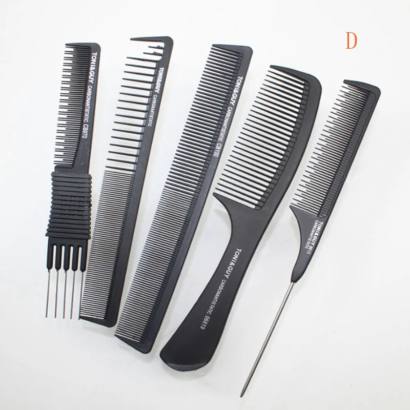 Парикмахерская расческа из углеродного материала 6 шт./лот карбоновая гладкая