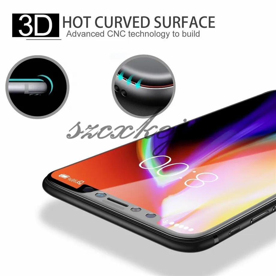 9H полное закаленное стекло для iPhone Xs Max XR X пленка анти-писк Защитная пленка для экрана, защита для iPhone X XR стекло