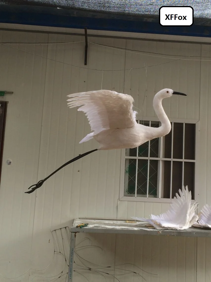 Огромная реальная жизнь крылья Egret Модель Пена и перо Моделирование Белый кукла