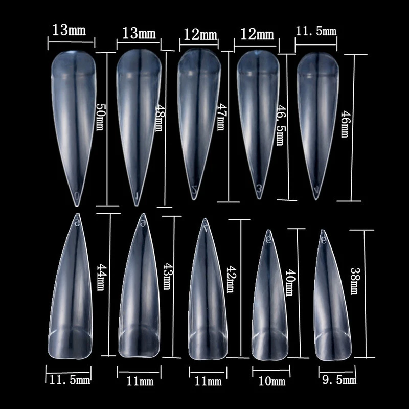 

500pcs/Bag Ballerina Nail Art Tips Fake Nails Clear/Natural Coffin Long Tips False Nails Full Cover Manicure Nail Tip