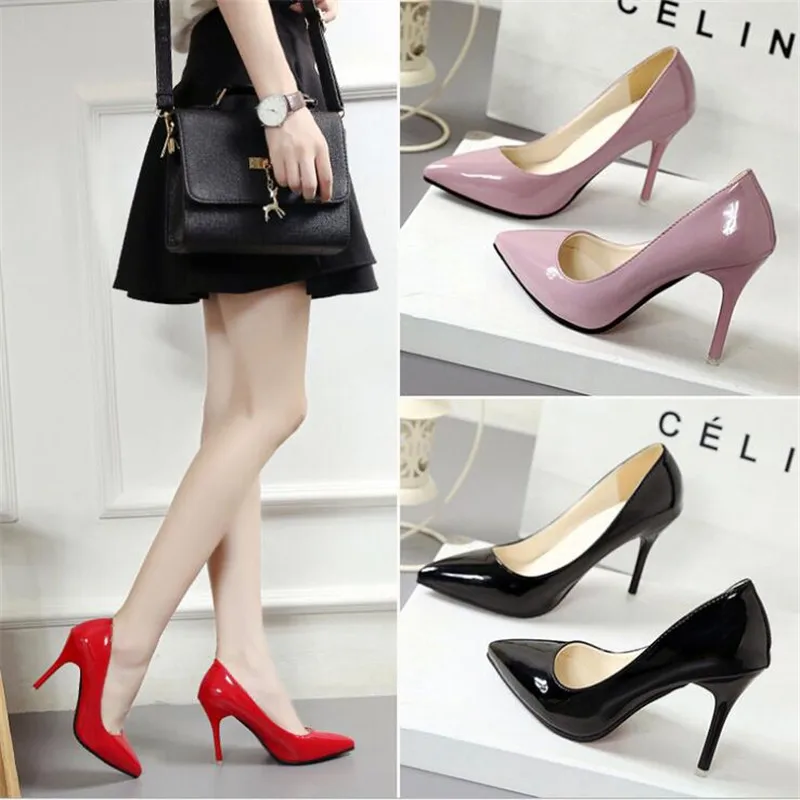 

2020 spring new nightclub high heels fashion shallow mouth low shoes pointed female shoes stiletto work shoes