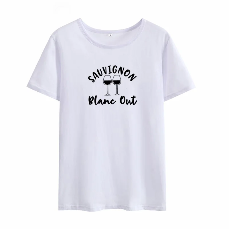 Sauvignon Blanc Out Print летняя футболка женская круглая хлопковая шея с короткими - Фото №1