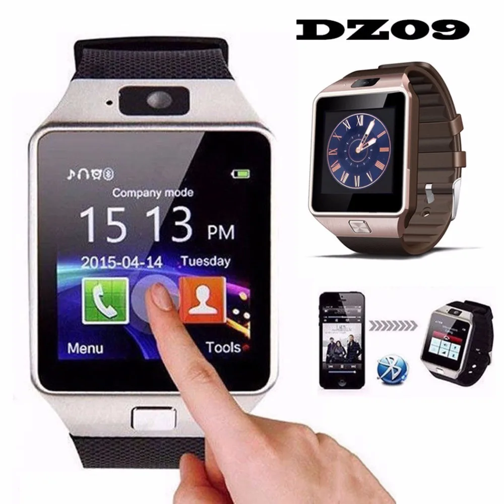 Умные часы DZ09 с поддержкой мобильного телефона Bluetooth Smartwatch SIM TF камера Шагомер