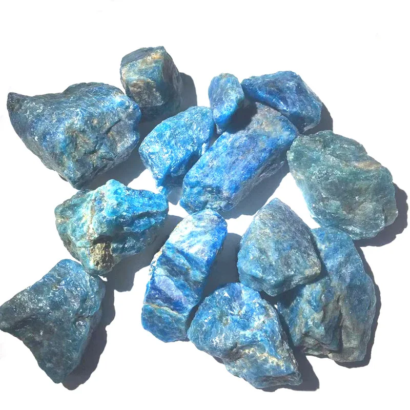 

100g natural apatite rough stone gravel mineral crystal material blue apatite