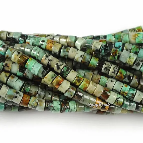 

4x2mm African Turquoise Gemstone Heishi Slice Rondelle Loose Beads 15.5 inch Full Strand (80002390-842)