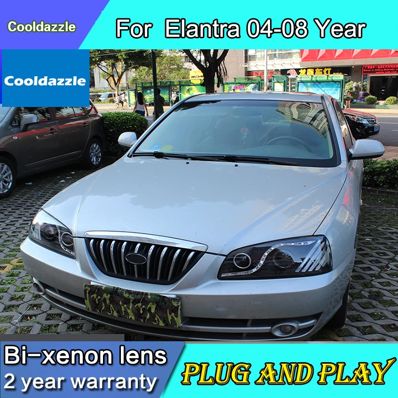 Налобный фсветильник рь для Hyundai Elantra сборка год DRL HID ксеноновый свет 2004 2005 2006 2007