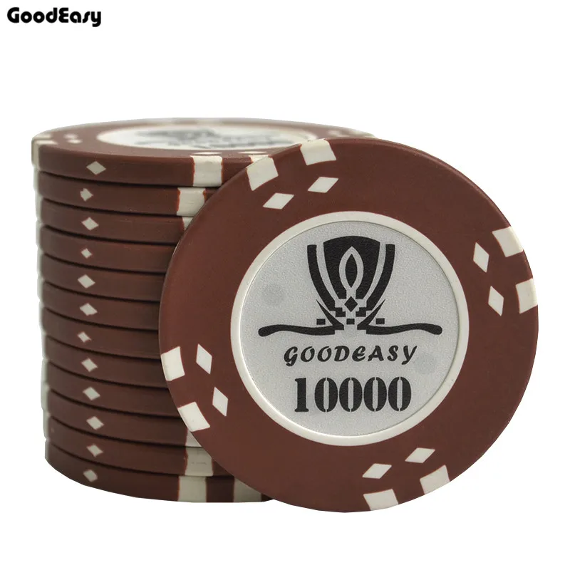 10000 25 шт./лот AOM Texas Hold'em покер чип наборы с внутренним железом покер металлические монеты Монте Карло покер глина покер клуб аксессуары - Цвет: 10000