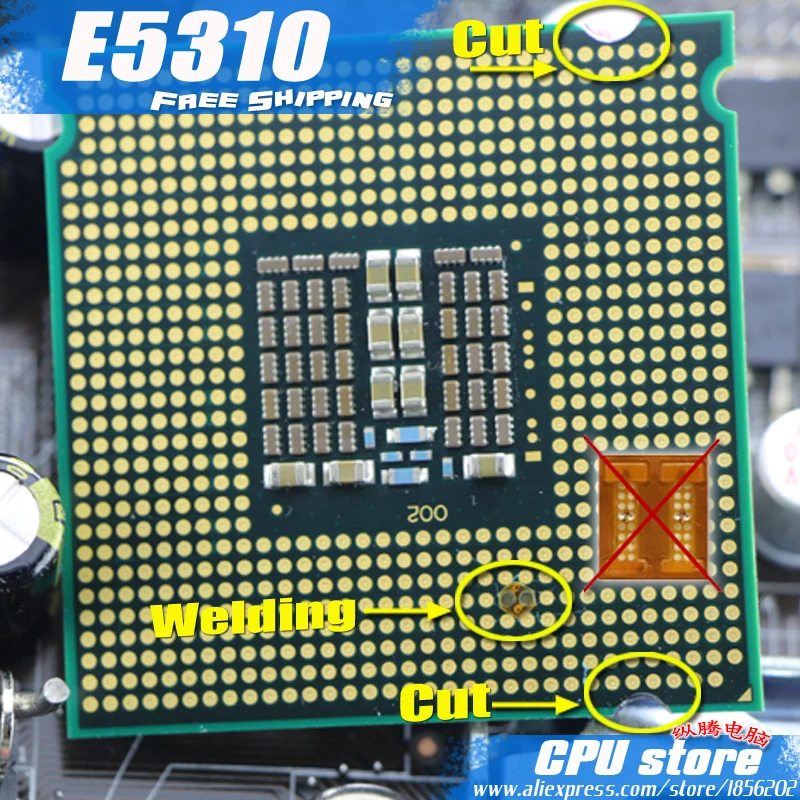 Intel Xeon e5310 1.6 ГГц/8 м/1066 мГц/Процессор равно LGA775 Core 2 quad Процессор работает на плата