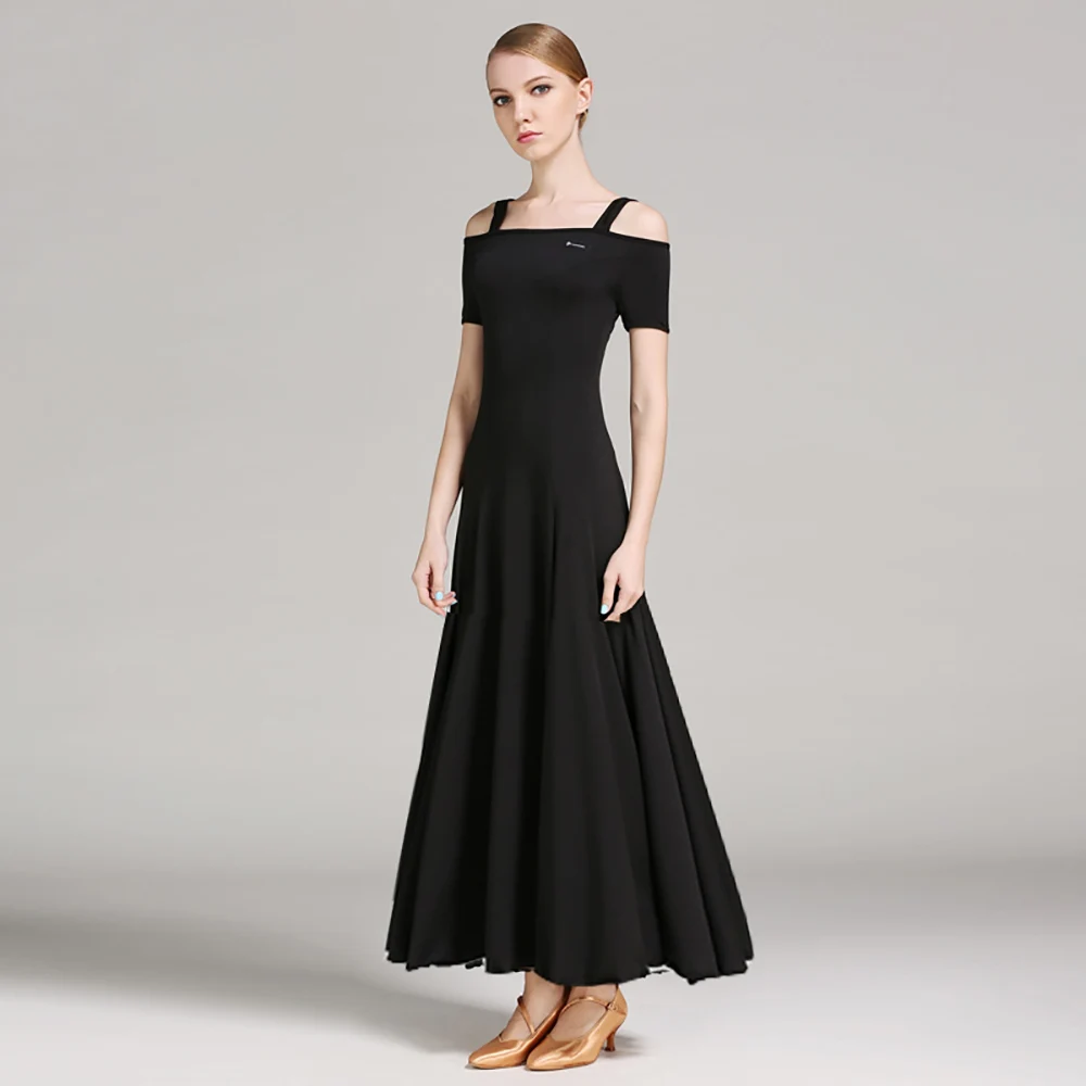 

Newest Dance Modern Dresses For Ladies Red Black Blue Purple Compete Skirt Classical Female Ballroom Women Dancing Garments I075