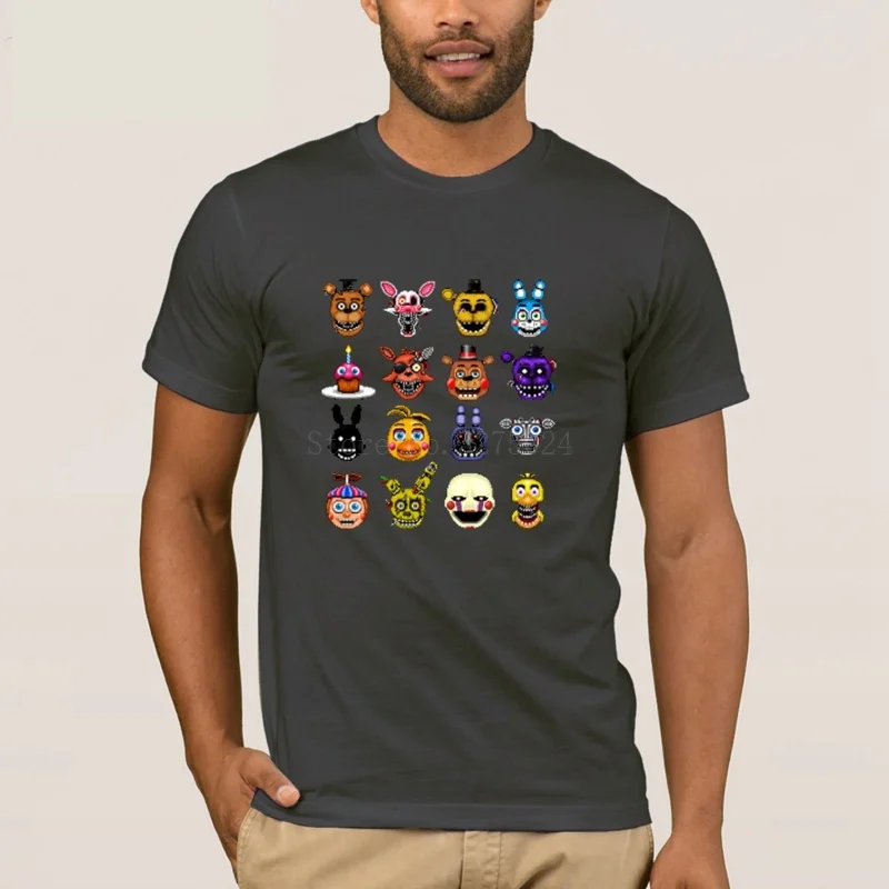 Мужская футболка одежда хип хоп Печать Юмор Fnaf s весна осень узор|Мужские