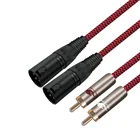 Hi-Fi аудио кабель с 2 RCA на 2 XLR 3 Pin для усилителя звукового ящика двойной XLR на двойной RCA микрофон экранированный кабель 1 м 2 м 3 м 5 м 8 м 15 м