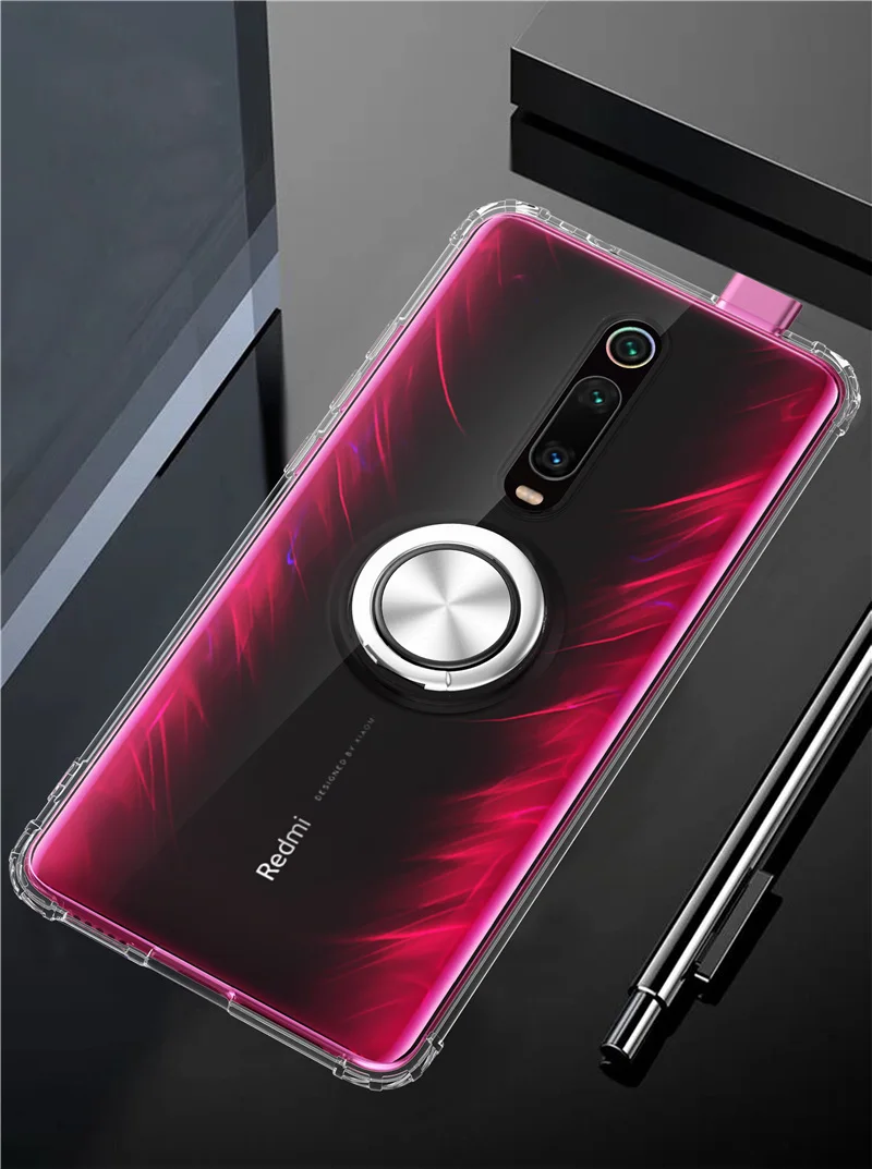 Для xiaomi Red mi K20 Pro Чехол с кольцом-подставкой мягкий прозрачный защитный чехол на заднюю панель для xiaomi mi 9t pro shell