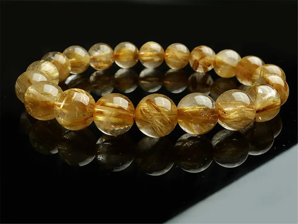 10 мм натуральный Бразилия золото рутилированный титановый кварц кристалл