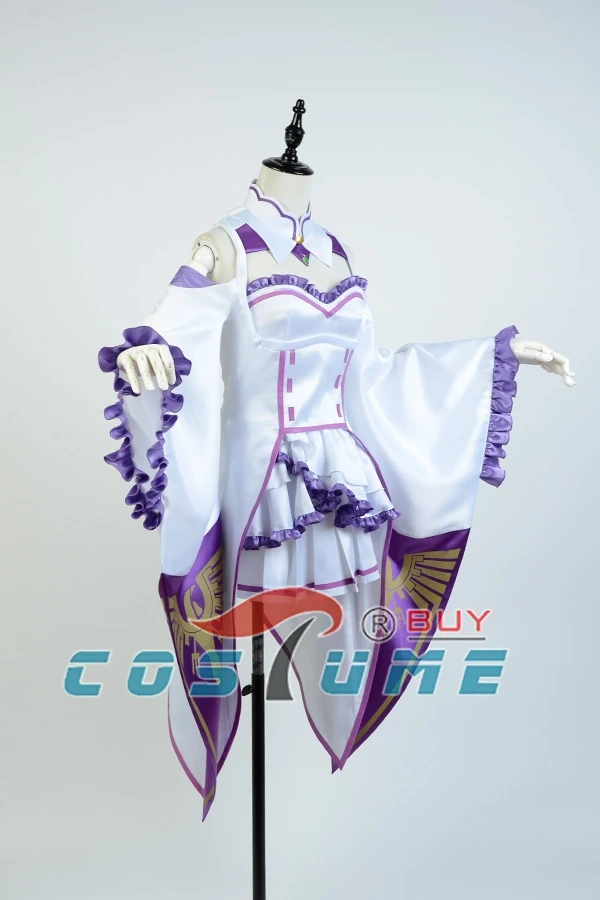 Re:Zero Life в другом мире от Zero женский костюм для косплея Эмилия пальто + воротник