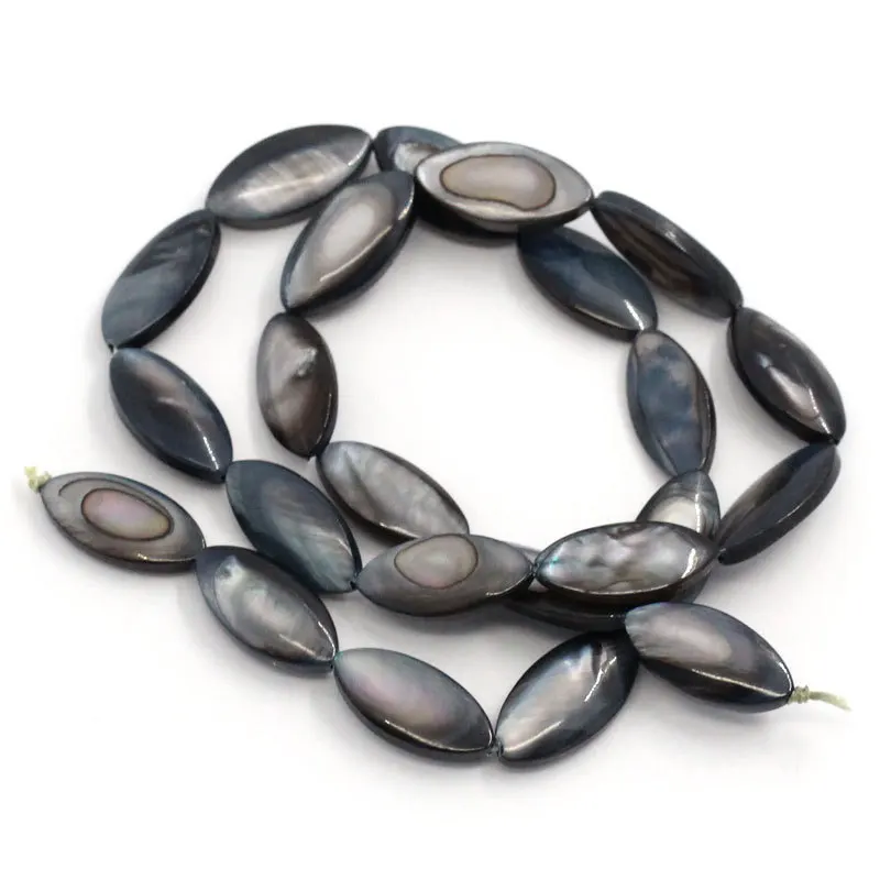 Free Shipping! Shell Loose Beads Oval Dark grey 17x9mm 39cm long Approx 46PCs (B24997) | Украшения и аксессуары