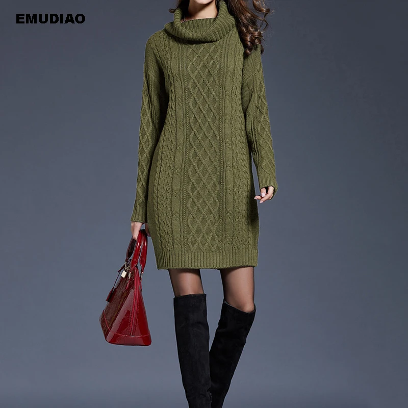 Plus Size Knitted Turtleneck Sweaters Women Solid Long Sleeve Pullover Vestido Autumn Winter 2019 Casual Knitting Female Clothes | Женская