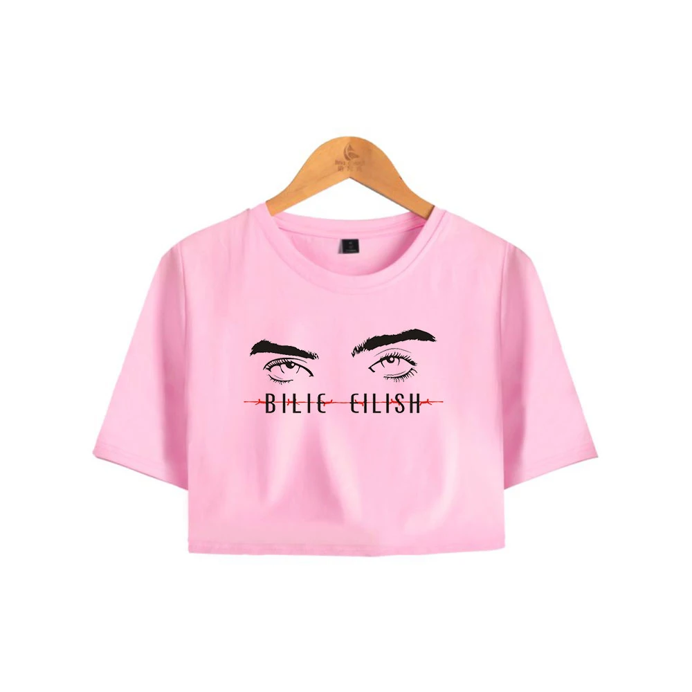 Billie Eilish, Модный женский короткий топ с принтом, летняя футболка с коротким рукавом,, Повседневная Уличная одежда для девушек, Сексуальная футболка
