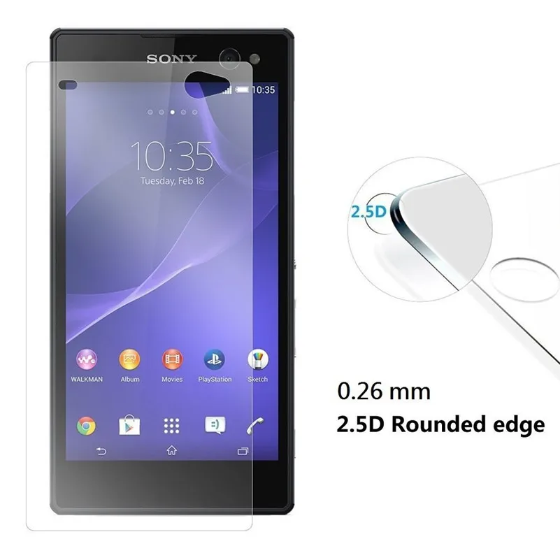 9H 2.5D 0 26 мм Премиум Закаленное стекло протектор для Sony Xperia C3 D2533 D2522 S55U Защитная
