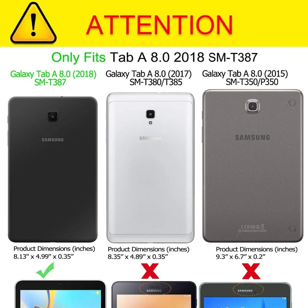 Чехол для Samsung Galaxy Tab A 8 0 2018 ударопрочный чехол с возможностью поворота на 360